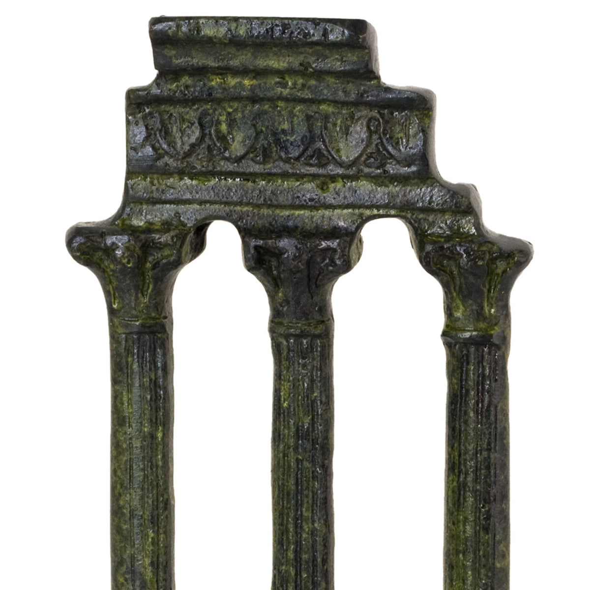 Columns of Delphi – Bronze Sculpture – 13.5 cm – Dark Green