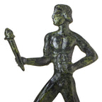 Ancient Olympic Torchbearer – Bronze Sculpture – 17 cm – Dark Green