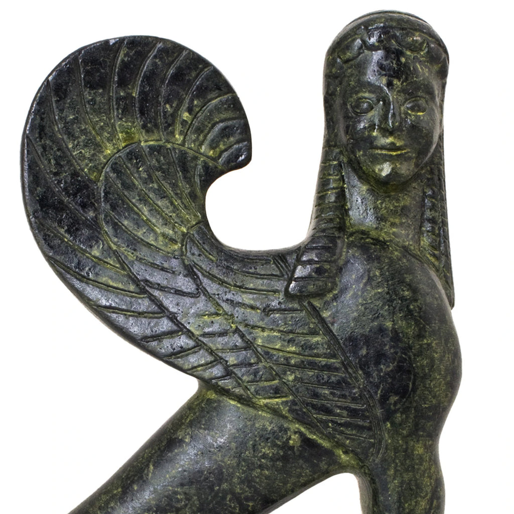 Sphinx of Corinth – Bronze Sculpture – 11 cm – Dark Green