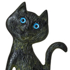 Standing Cat – Bronze Sculpture – 8 cm – Dark Green