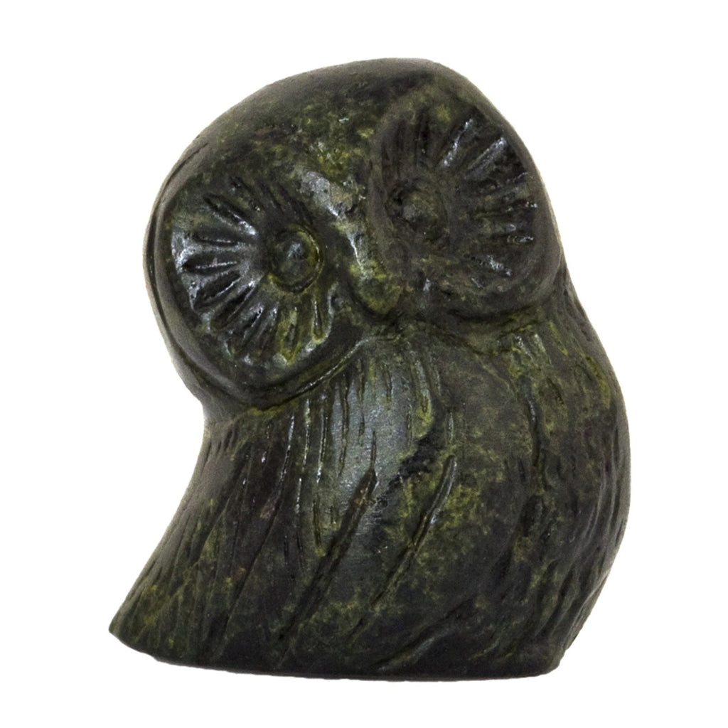Miniature Owl, Symbol of Wisdom – 3 cm – Dark Green