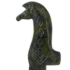 Geometric Half-Horse – Bronze Sculpture – 11 cm – Dark Green