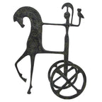 Athena's Chariot with Owl – Bronze Sculpture – 21 cm – Dark Green
