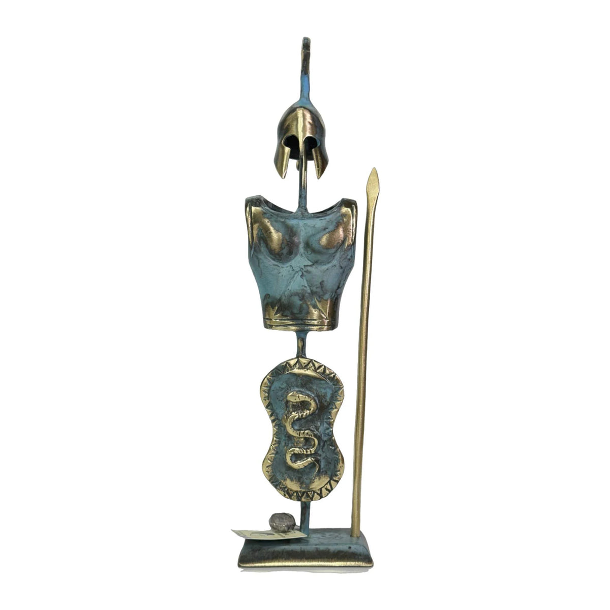 Corinthian Warrior's Armour – Decorative Sculpture – 23 cm – Blue & Gold