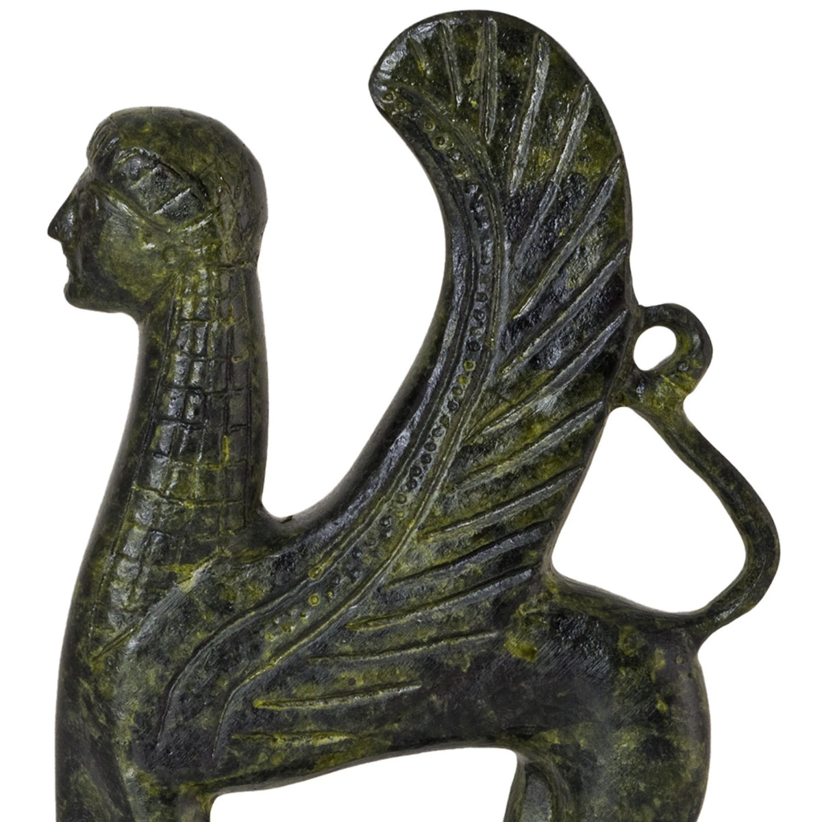 Sphinx of Delphi – Bronze Sculpture – 10 cm – Dark Green