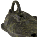 Bronze Oil Lamp with Satyr – 6 cm – Dark Green