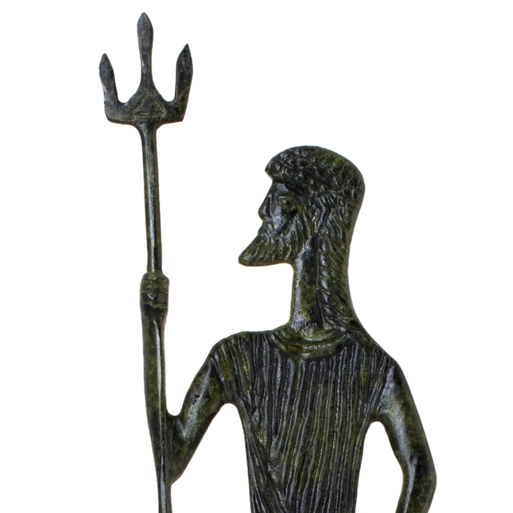 Poseidon, God of the Sea – Sculpture – 15 cm – Dark Green