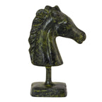 Horse's Head – Bronze Sculpture – 5 cm – Dark Green