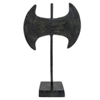 Minoan Double Axe – Decorative Sculpture – 15 cm – Dark Green