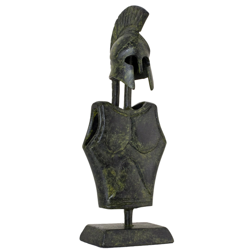 Corinthian Cuirass and Helmet – Decorative Sculpture – 30 cm – Dark Green
