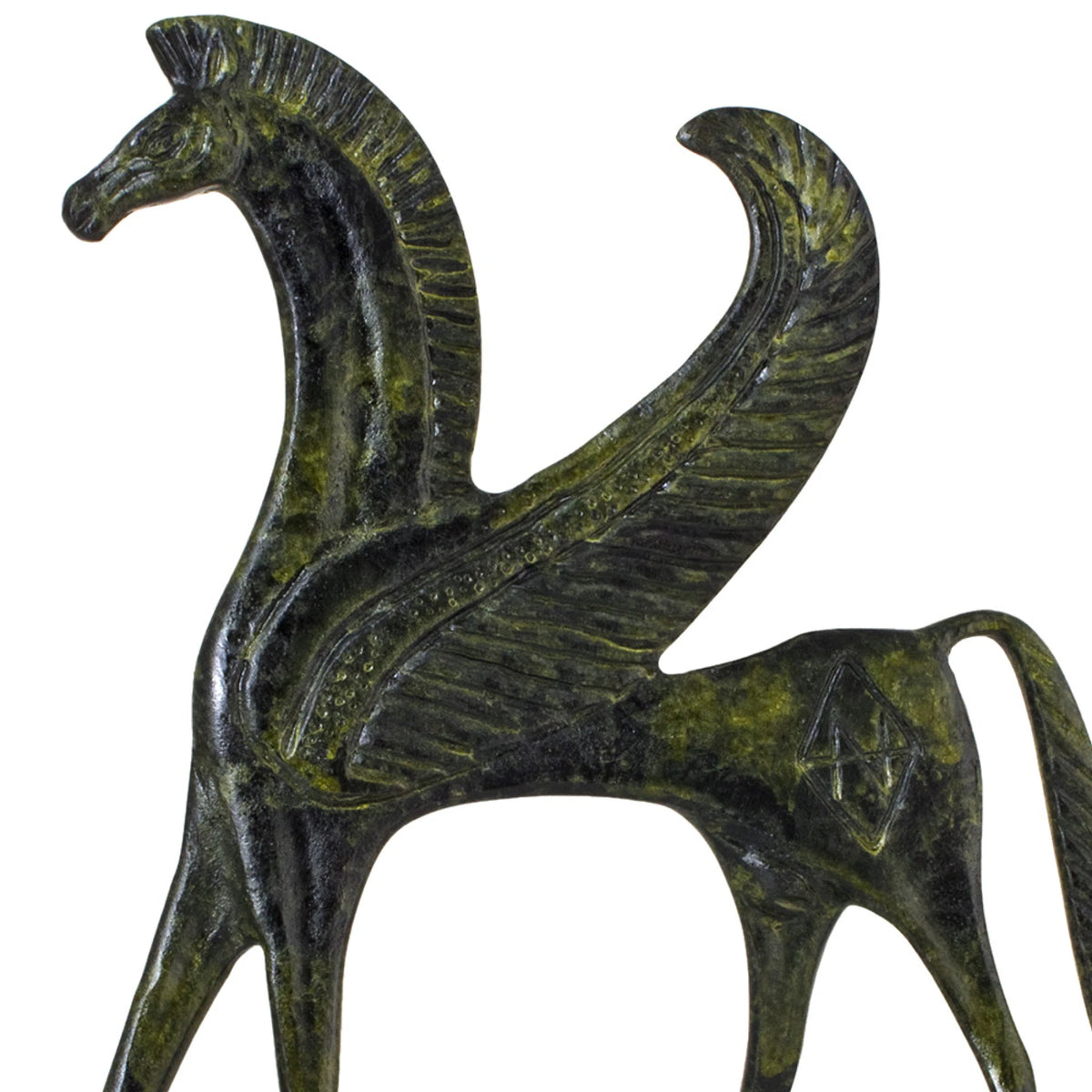 Pegasus, the Winged Horse – Bronze Sculpture – 25 cm – Dark Green