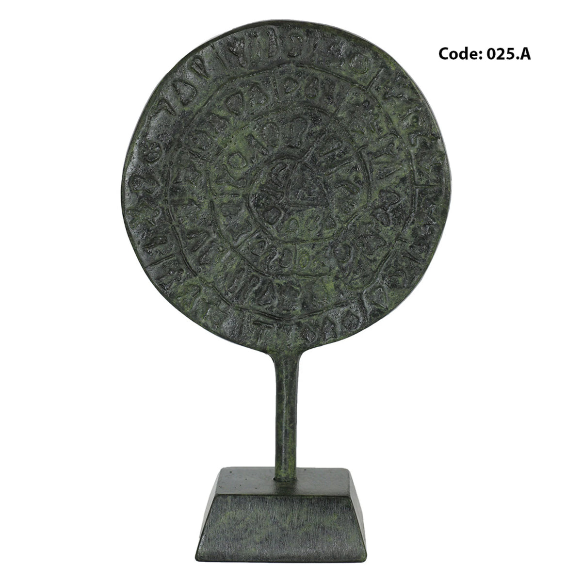Phaistos Disc – Bronze Replica – 10.5 cm – Dark Green
