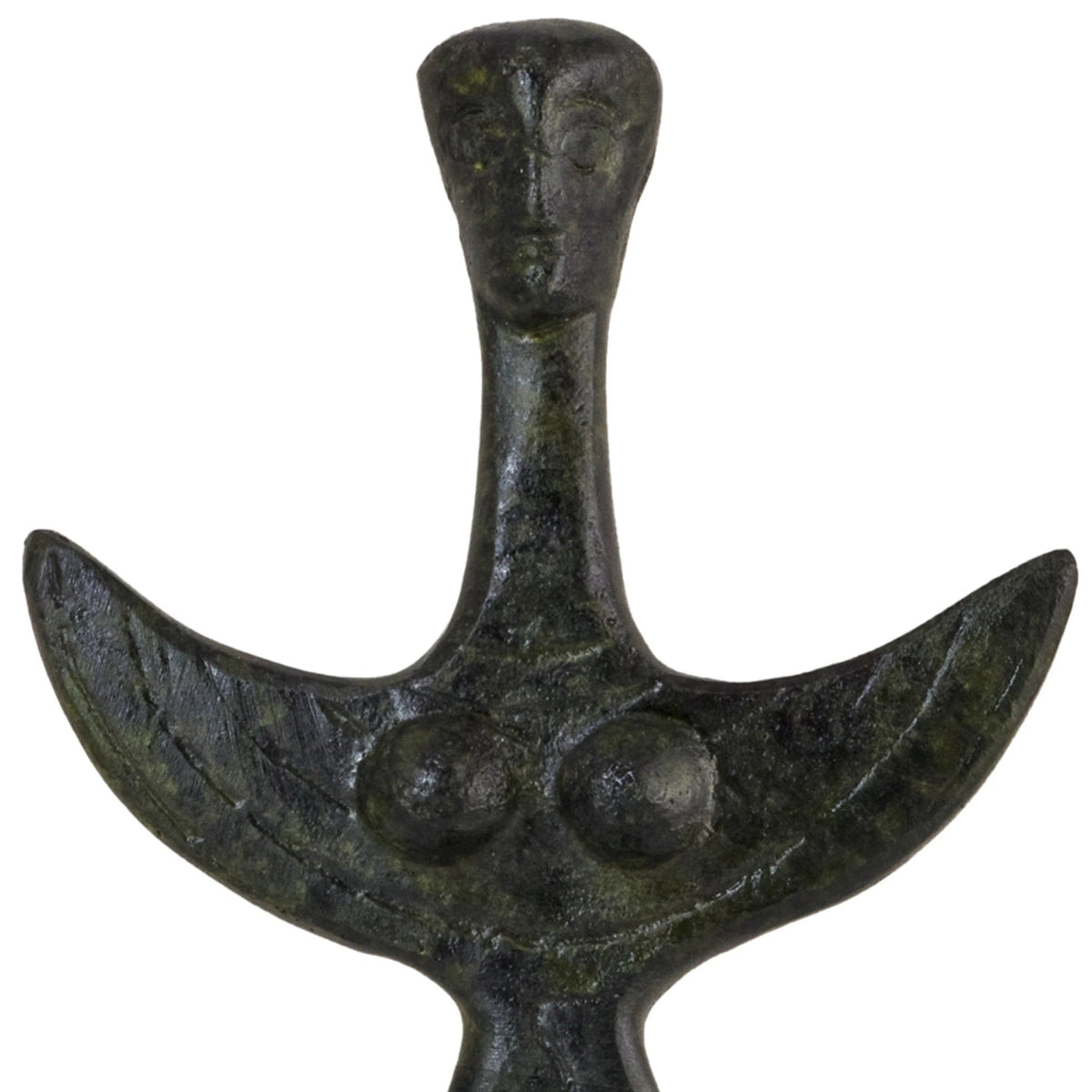 Mycenaean Phi-Type Female Figurine – 14 cm – Dark Green