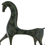 Large Geometric Horse with Lowered Head – 58 cm – Dark Green