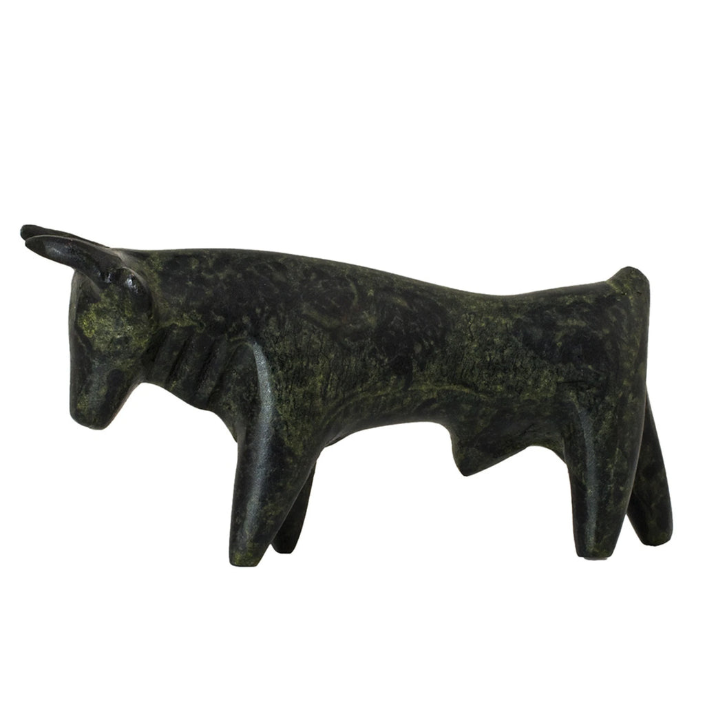 Minoan Cretan Bull – Bronze Sculpture – 6 cm – Dark Green
