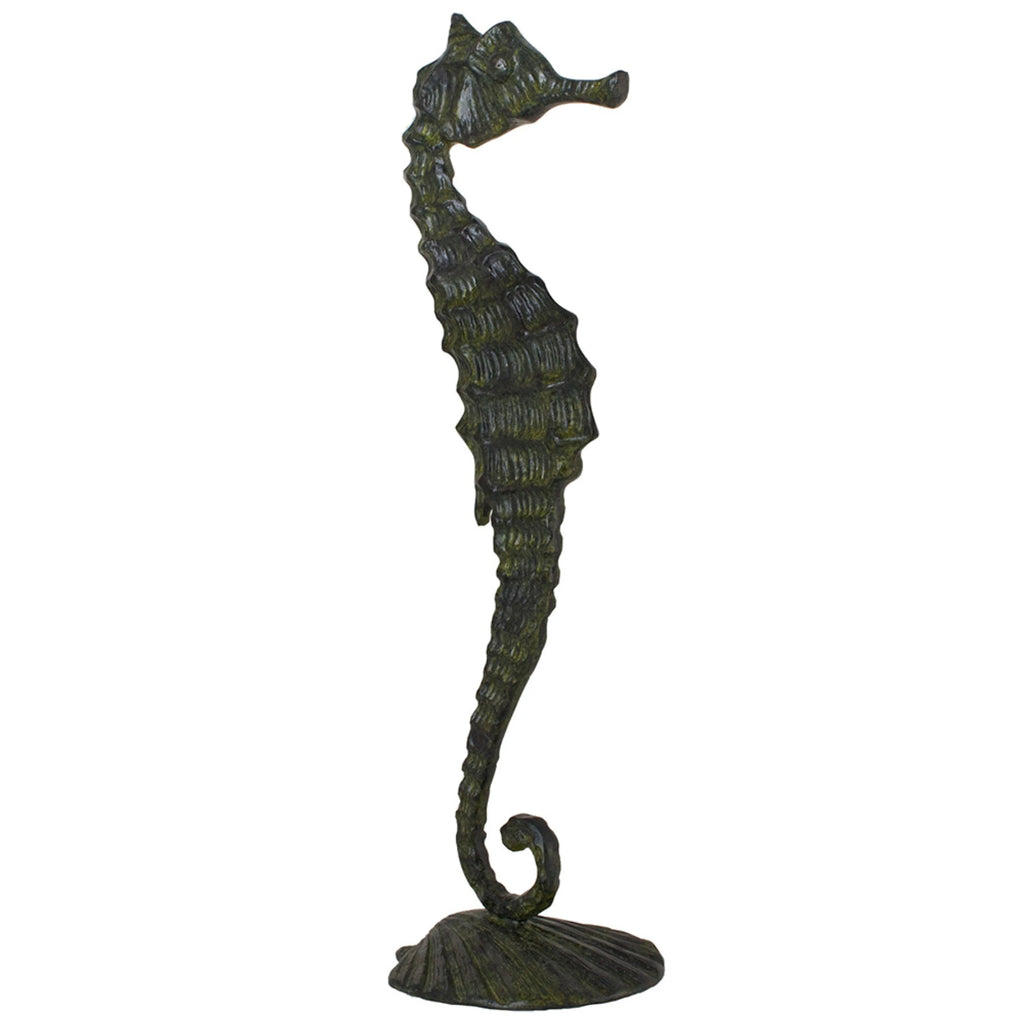 Seahorse – Bronze Sculpture – 28 cm – Dark Green