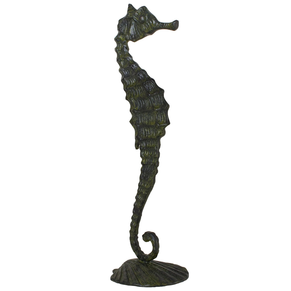 Seahorse – Bronze Sculpture – 28 cm – Dark Green
