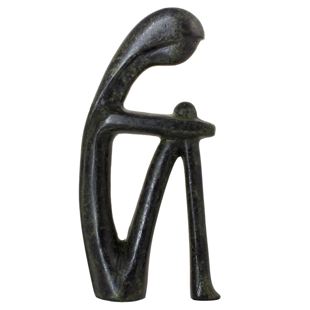 Modern Cycladic Thinker Figurine – 22 cm – Dark Green