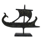 Ancient Greek Trireme – Flat Sculpture – 12 cm – Dark Green