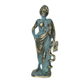 Asclepius – Solid Bronze Sculpture – 14 cm – Blue & Gold