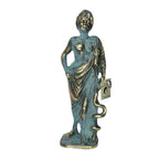 Asclepius – Solid Bronze Sculpture – 14 cm – Blue & Gold