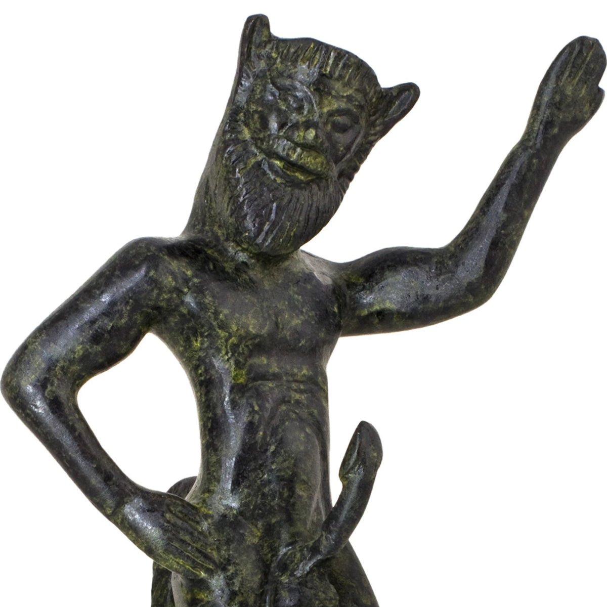 Satyr – Solid Bronze Sculpture – 20 cm – Dark Green