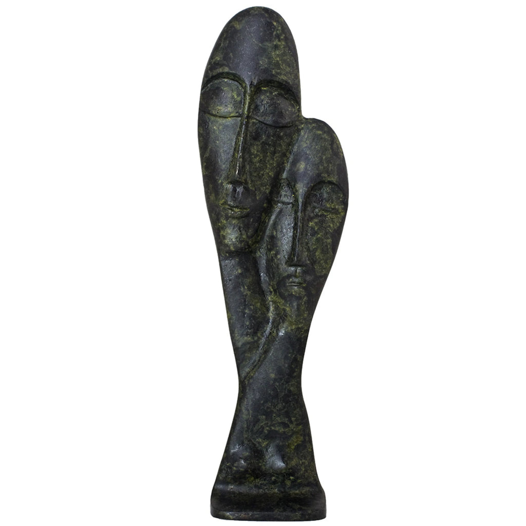 Devotion – Modern Double Cycladic Bust – 18 cm – Dark Green