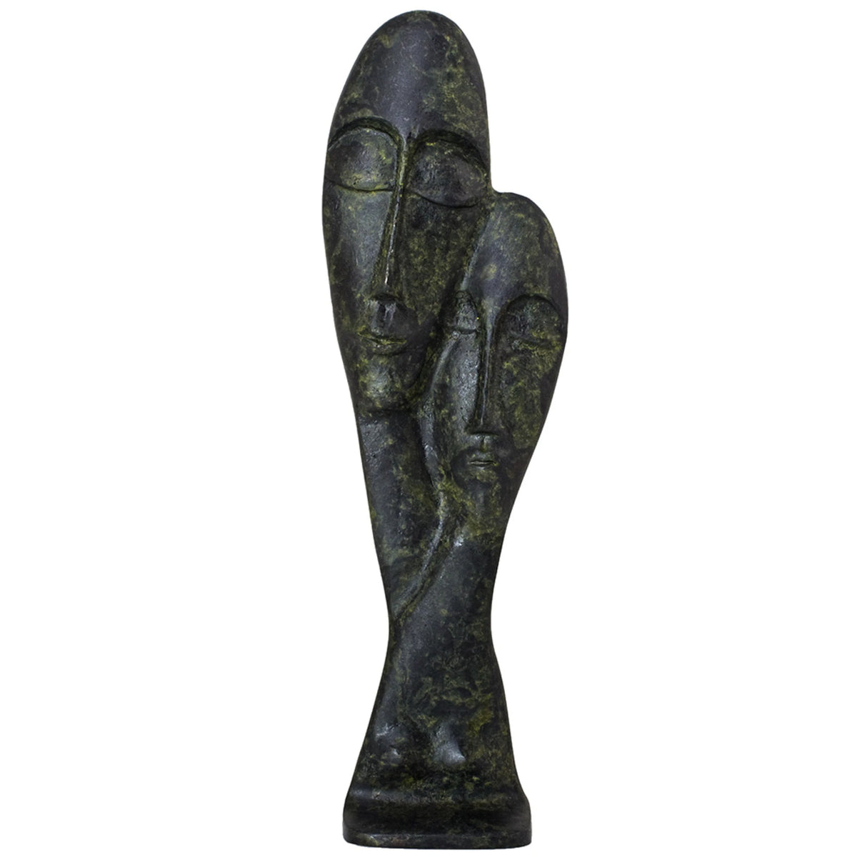 Devotion – Modern Double Cycladic Bust – 18 cm – Dark Green