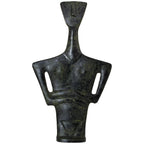 Triangular Cycladic Bust – Bronze Sculpture – 16 cm – Dark Green