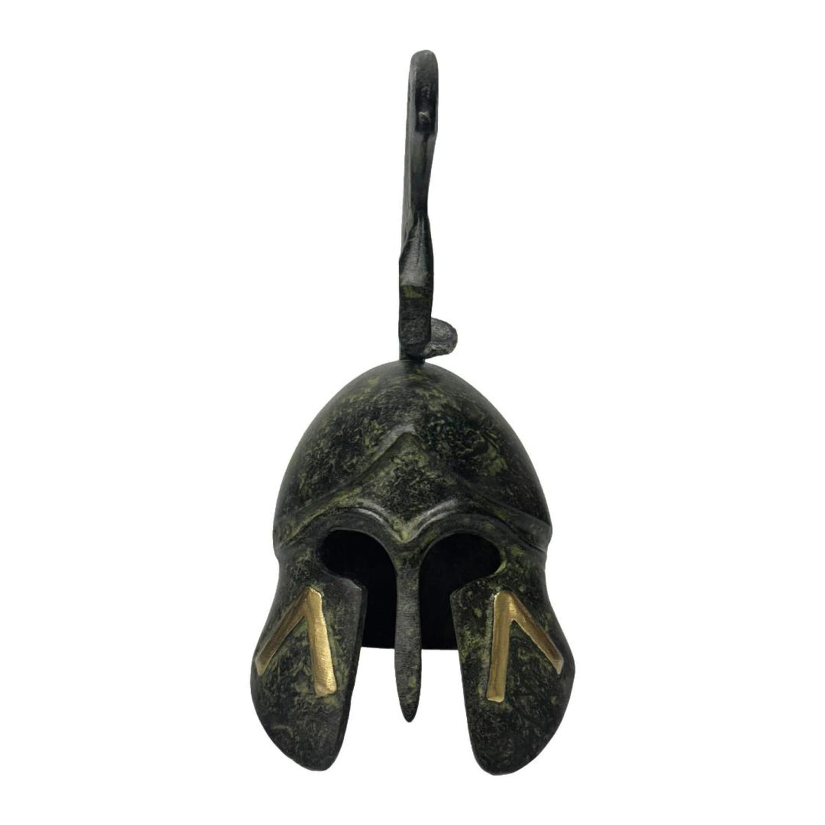 Spartan Helmet with Lambda and Tall Crest – 16 cm – Dark Green