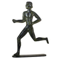 Ancient Olympic Runner – Flat Bronze Sculpture – 13 cm – Dark Green