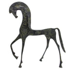Geometric Horse with Lowered Head – Sculpture – 9 cm – Dark Green
