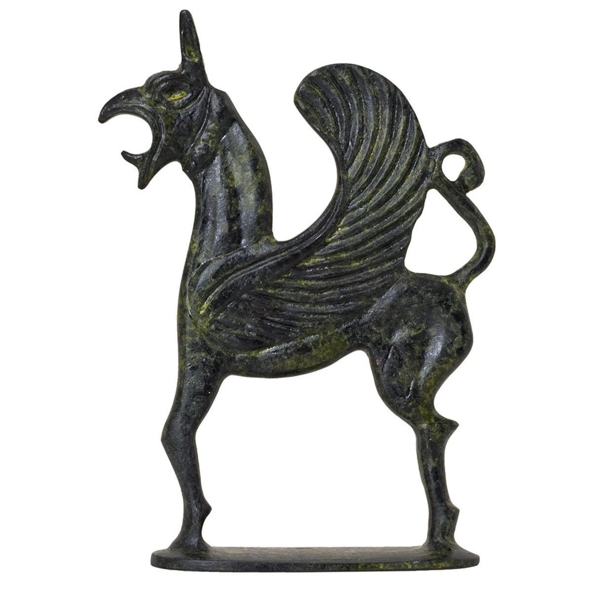 Griffin – Bronze Sculpture – 12 cm – Dark Green