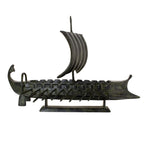 Ancient Greek War Trireme – Bronze Sculpture – 24 cm – Dark Green