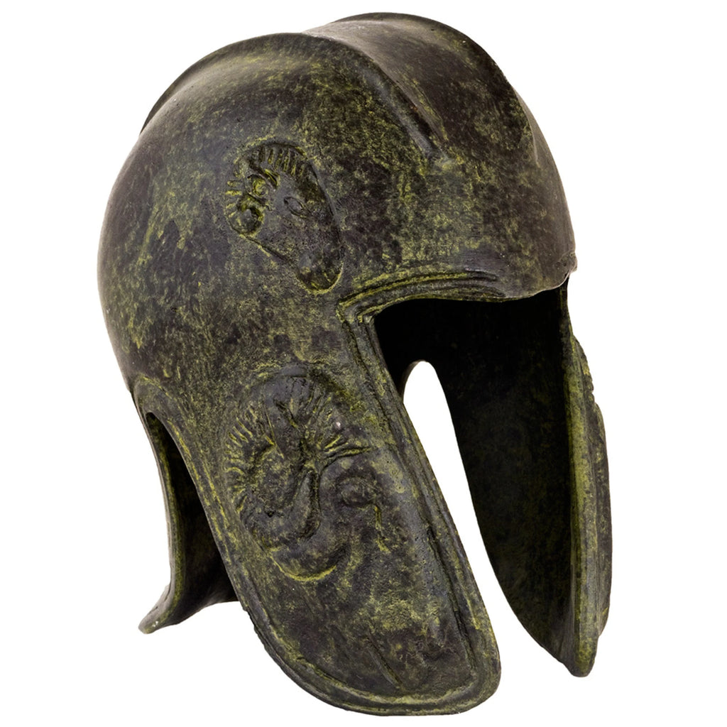 Ancient Greek Helmet with Goat's Head – 10 cm – Dark Green