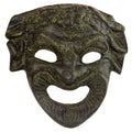 Athenian Comedy Mask – Bronze Sculpture – 12 cm – Dark Green