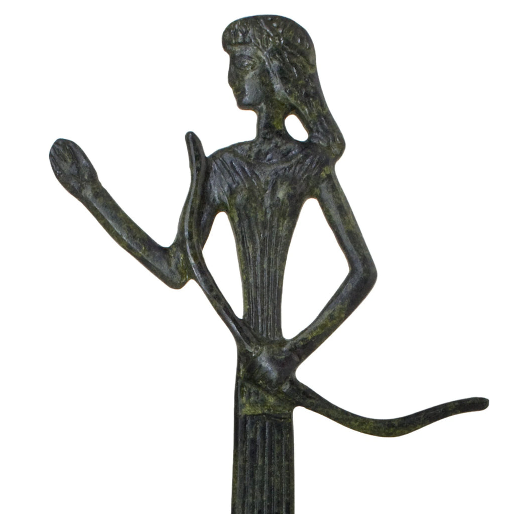 Artemis, Goddess of the Hunt – Sculpture – 38 cm – Dark Green