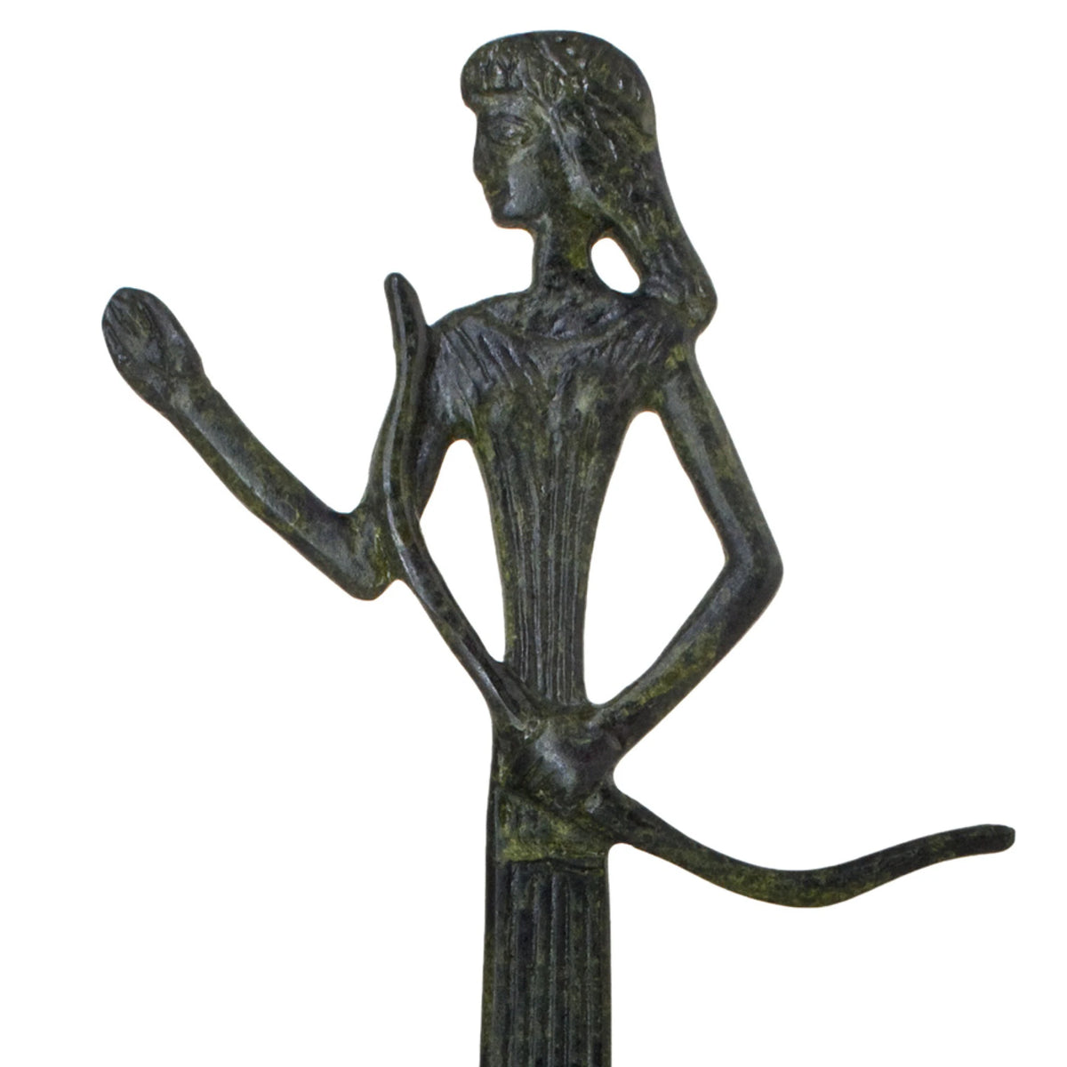Artemis, Goddess of the Hunt – Sculpture – 38 cm – Dark Green