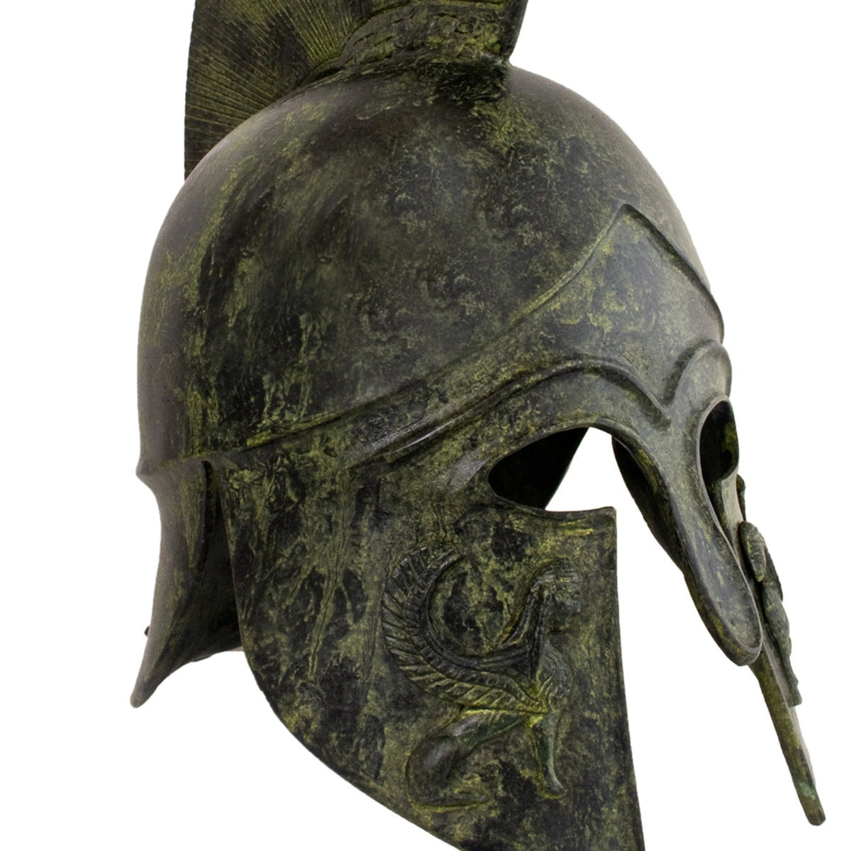 Life-Size Corinthian Helmet with Short Crest – 37 cm – Dark Green