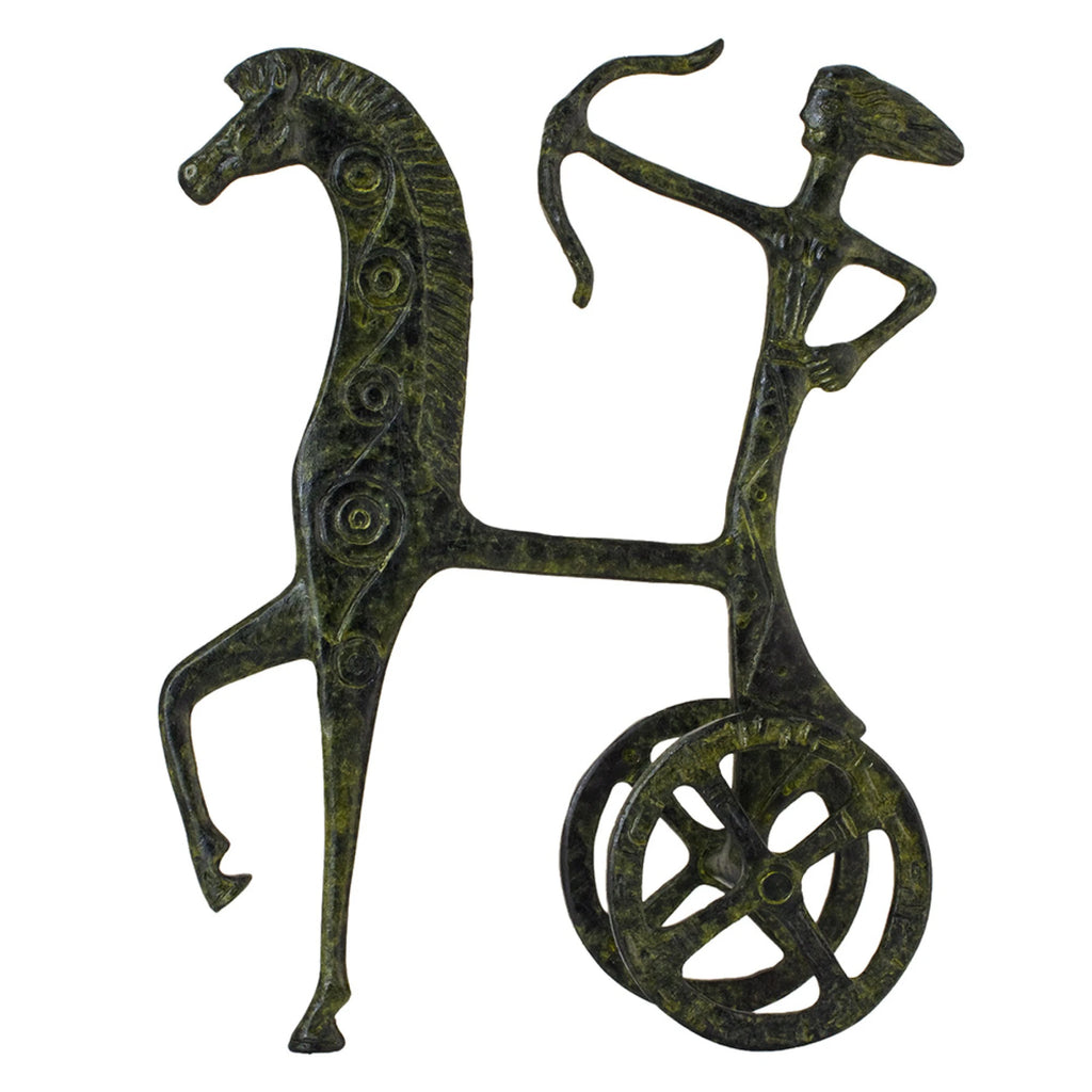 Artemis in a Chariot – Bronze Sculpture – 18 cm – Dark Green