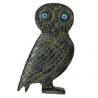 Owl – Flat Bronze Sculpture – 19 cm – Dark Green