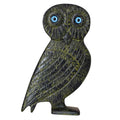 Owl – Flat Bronze Sculpture – 7 cm – Dark Green