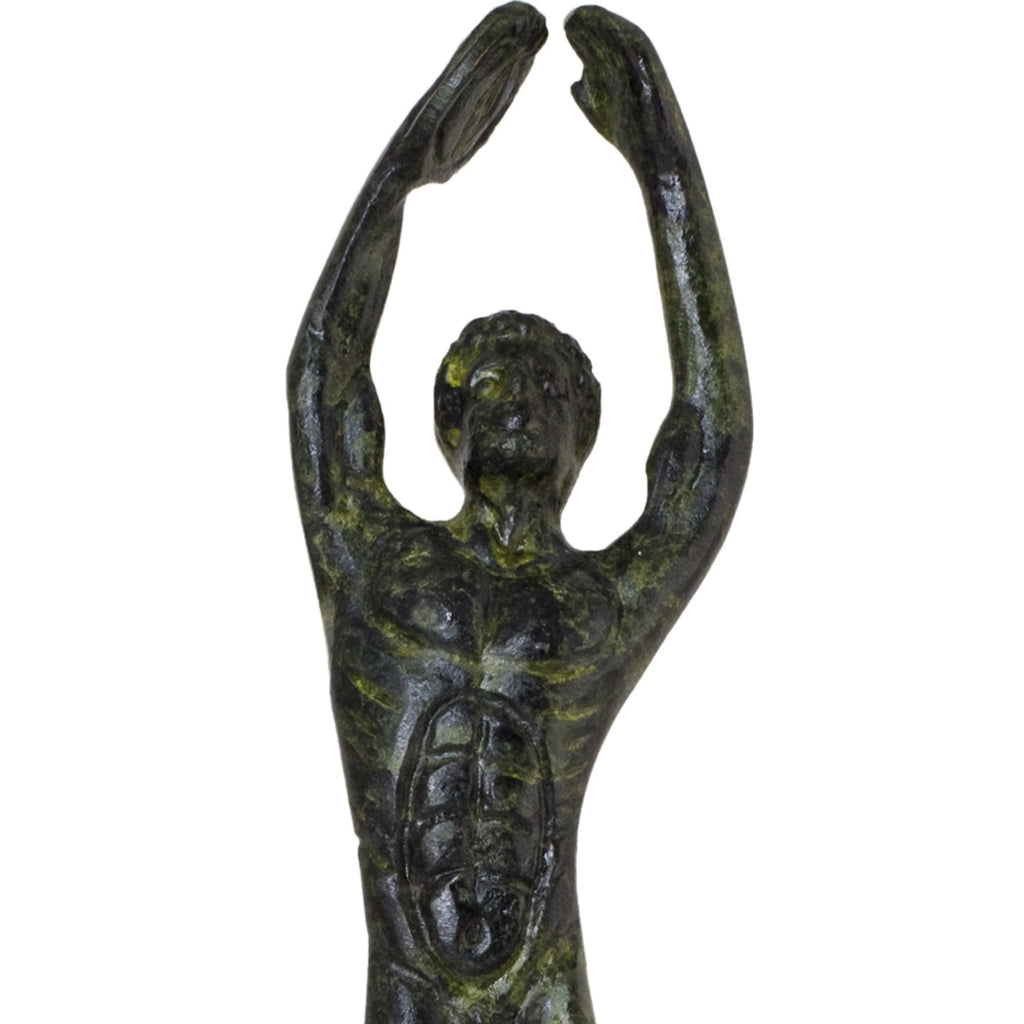 Discus Thrower – Bronze Sculpture – 12 cm – Dark Green