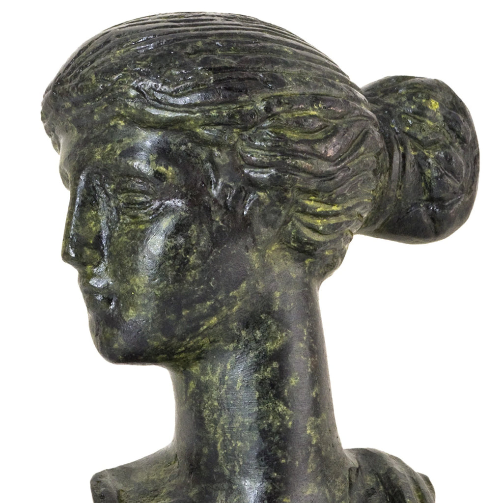 Bust of Artemis – Bronze Sculpture – 9 cm – Dark Green