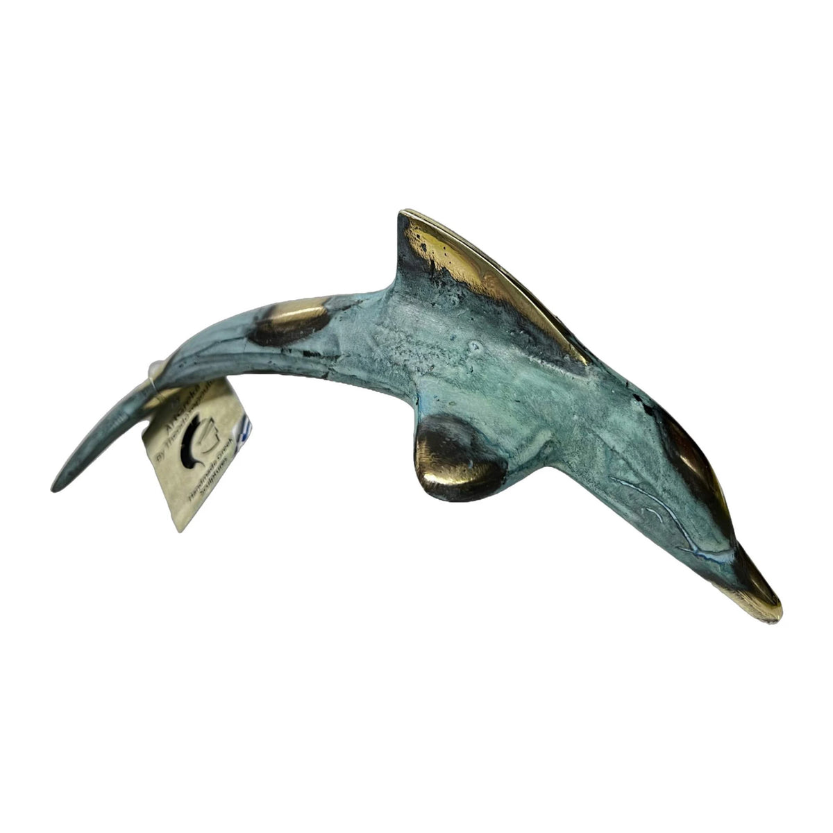 Dolphin – Bronze Sculpture – 7 cm – Blue & Gold