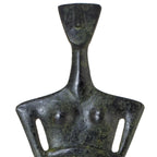 Triangular Cycladic Figurine – Bronze Sculpture – 26 cm – Dark Green