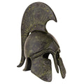 Studded Corinthian Helmet with Owl and Short Crest – 14 cm – Dark Green