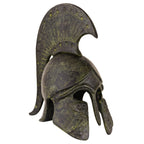 Studded Corinthian Helmet with Owl and Short Crest – 14 cm – Dark Green