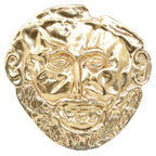 Mask of Agamemnon – Bronze Sculpture – 10 cm – Gold