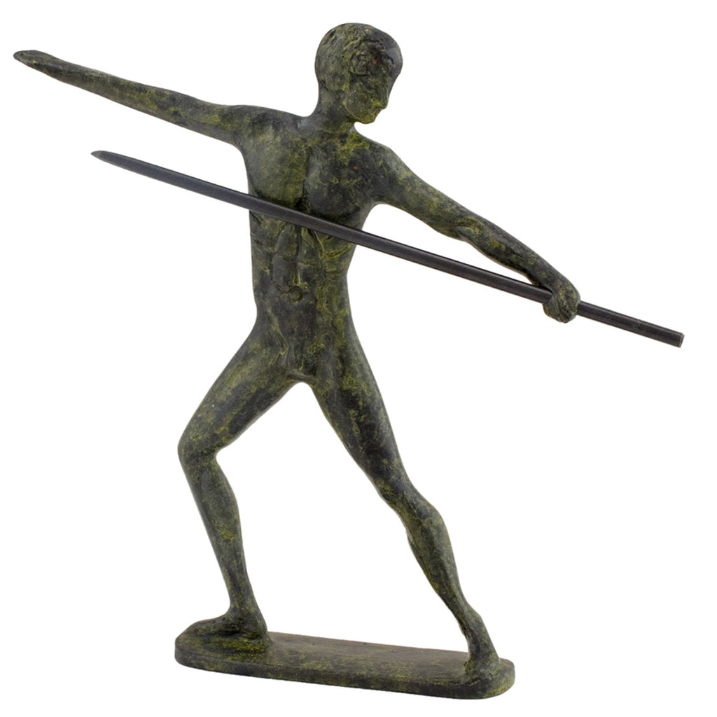 Ancient Olympic Javelin Thrower – Sculpture – 12 cm – Dark Green